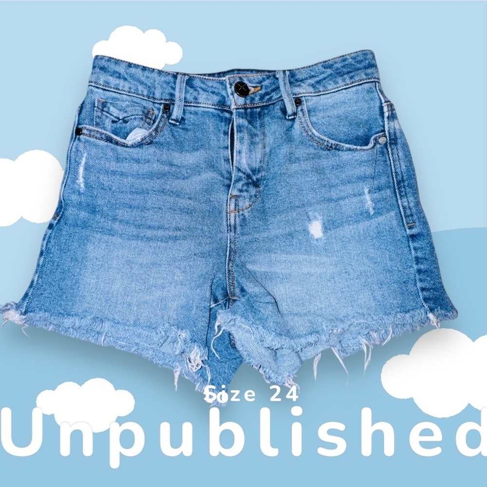 Unpublished Denim Blue Jean Shorts Size 24 EUC